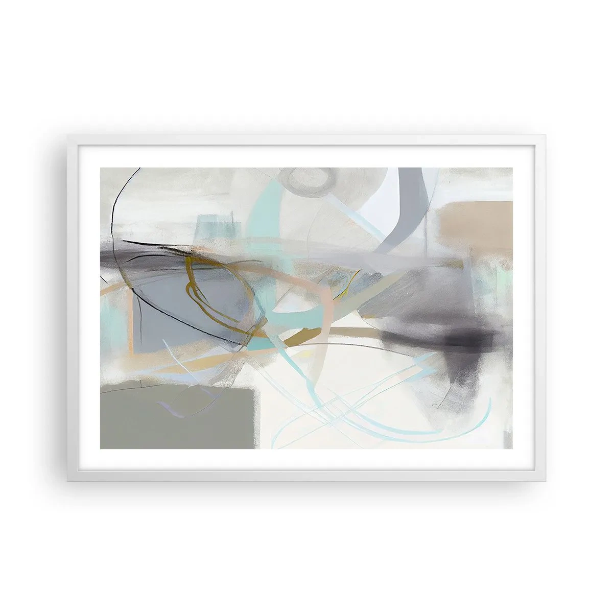 Plagát v bielom ráme - Hmlistá abstrakcia - 70x50 cm