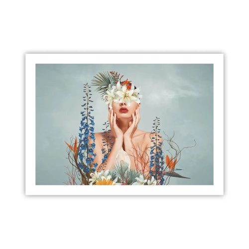 Plagát - Žena – kvetina - 70x50 cm