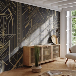 Fototapeta Standard Eco - Geometrické vzory v štýle art deco so zlatými líniami - 100x70cm - Koncepty, nápady, plány - Moderná nástenná dekorácia do obývacej izby a spálne ARTTOR