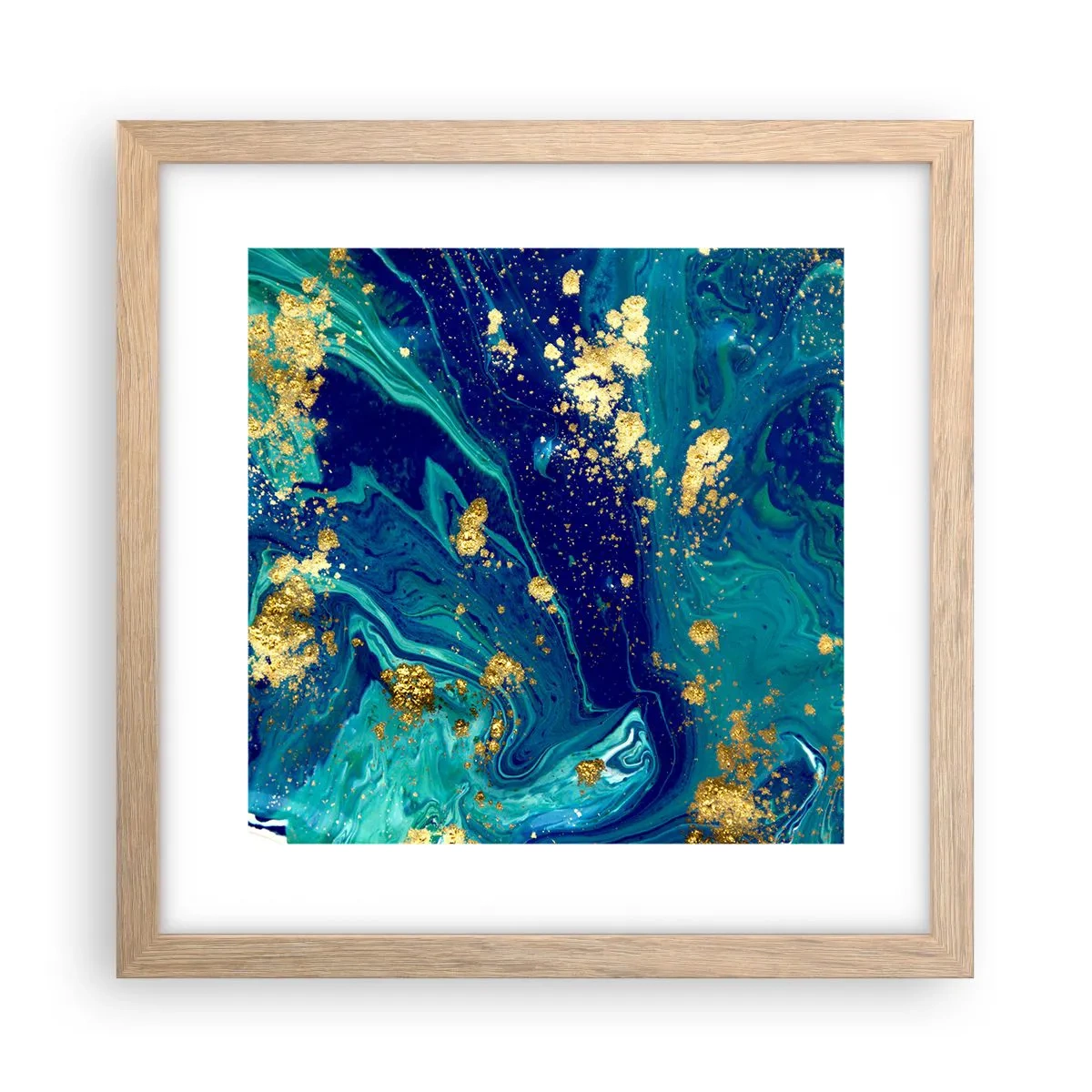 Plagát v ráme zo svetlého duba - Plátky slnka  - 30x30 cm