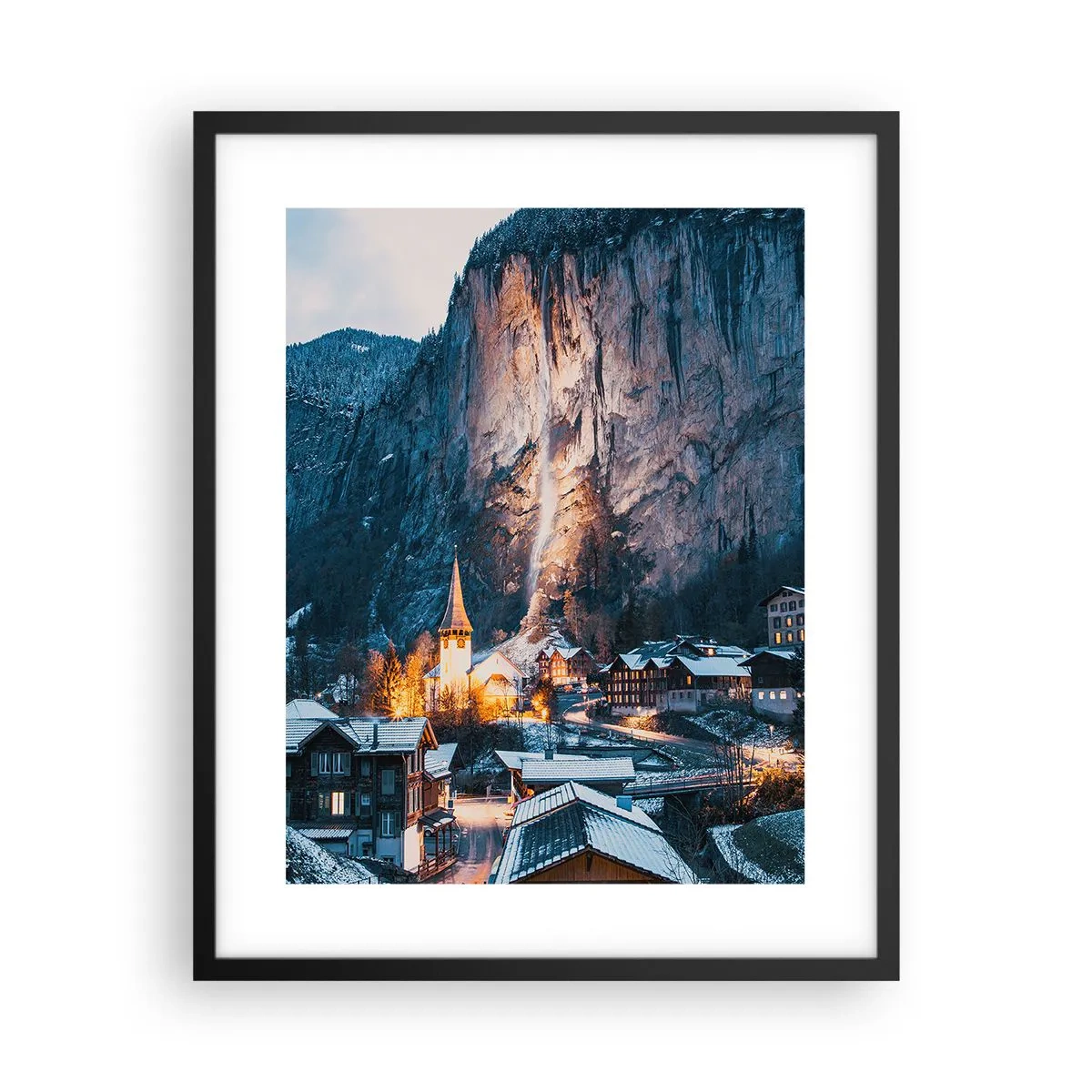 Plagát v čiernom ráme - Svetlý duch zimy - 40x50 cm