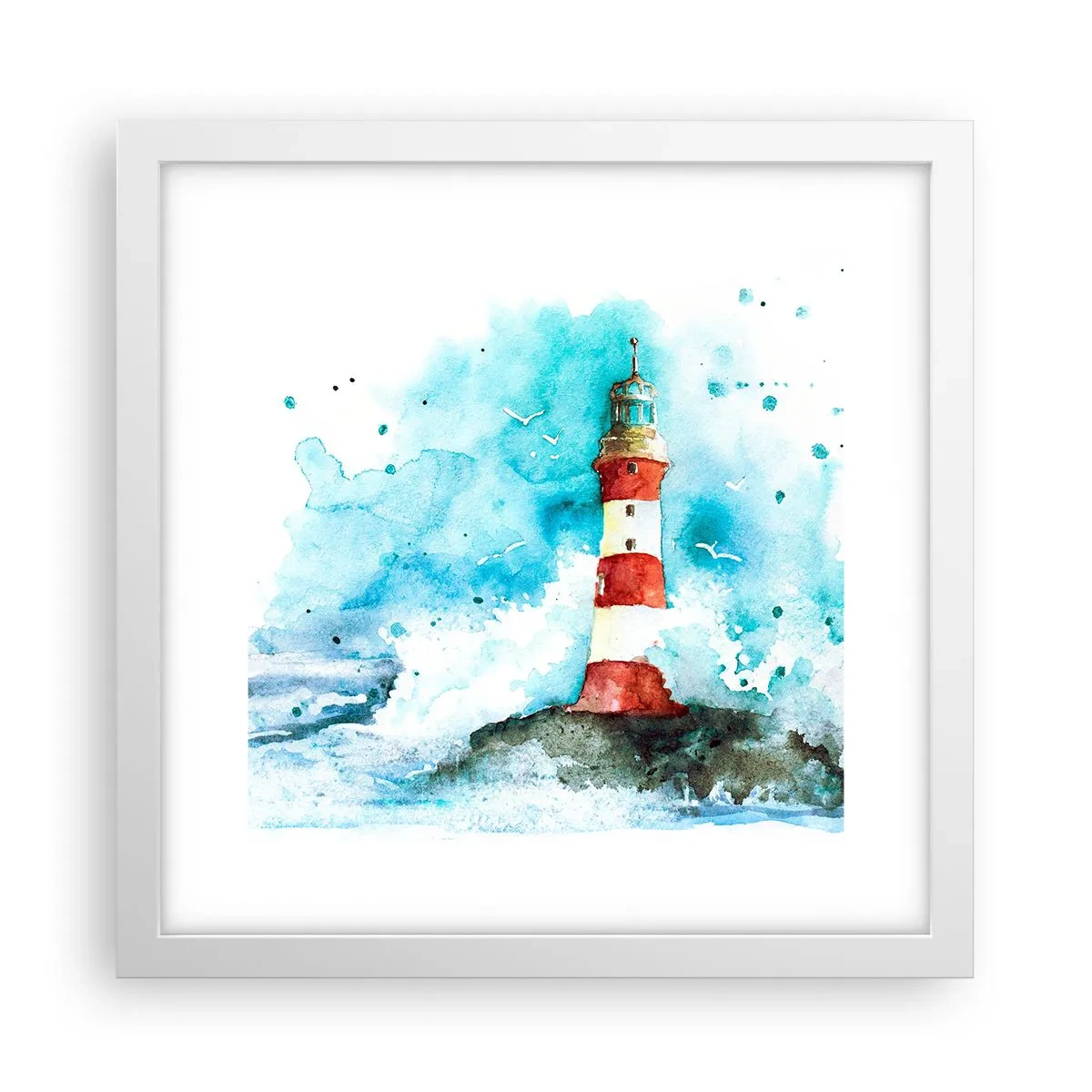 Plagát v bielom ráme - Jednota živlov - 30x30 cm