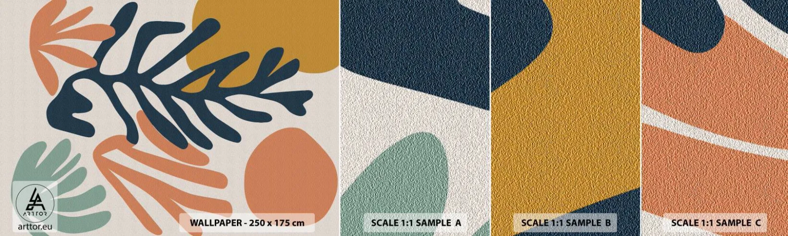 Vzorka Fototapeta Standard Eco - Koralové more - Boho, Minimalistický, List - 100x30 cm