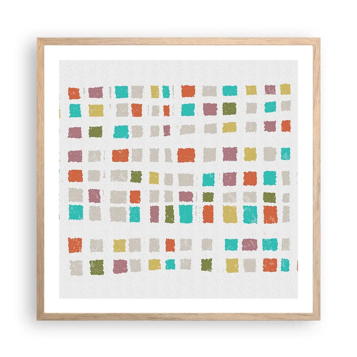 Plagát v ráme zo svetlého duba - Neznáma hra - 60x60 cm