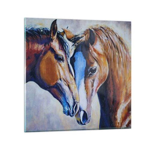 Obraz na skle - Je to priateľstvo? Je to láska? - 40x40 cm