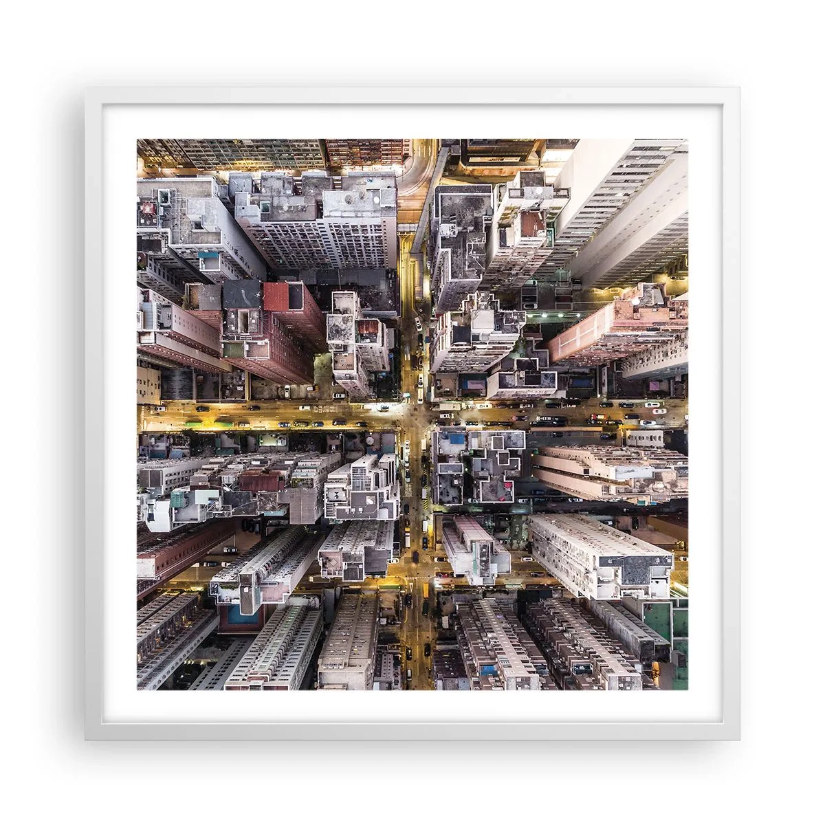 Plagát v bielom ráme - Pozdrav z Hongkongu - 60x60 cm