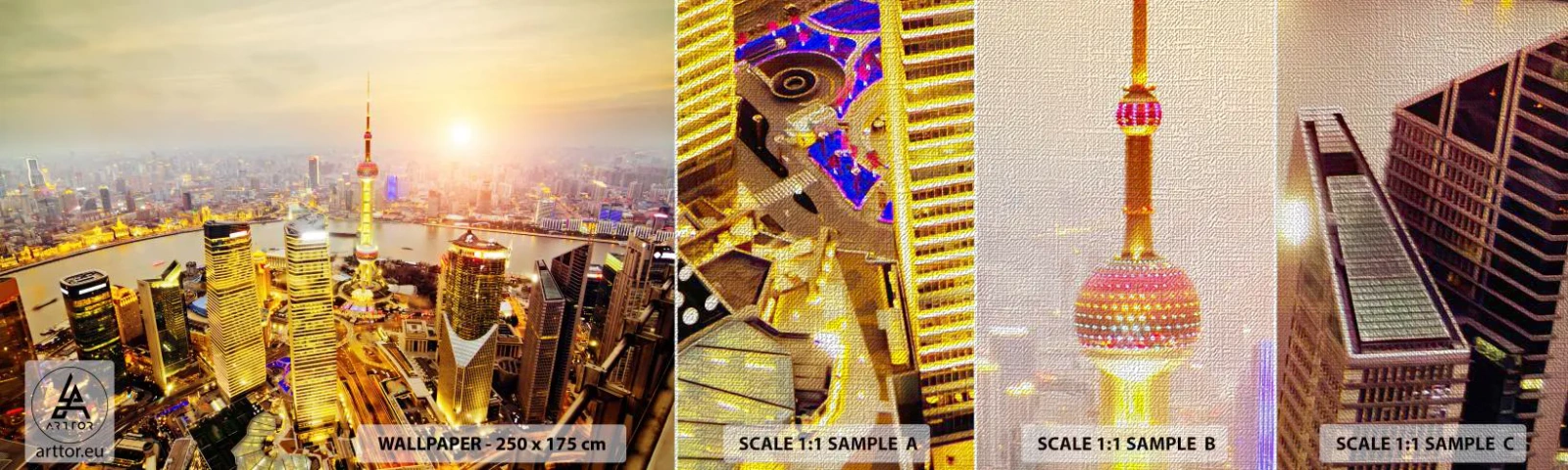 Vzorka fototapety Premium Canvas - Ázijský sen - Mesto, Krajina, Architektúra - 100x30 cm