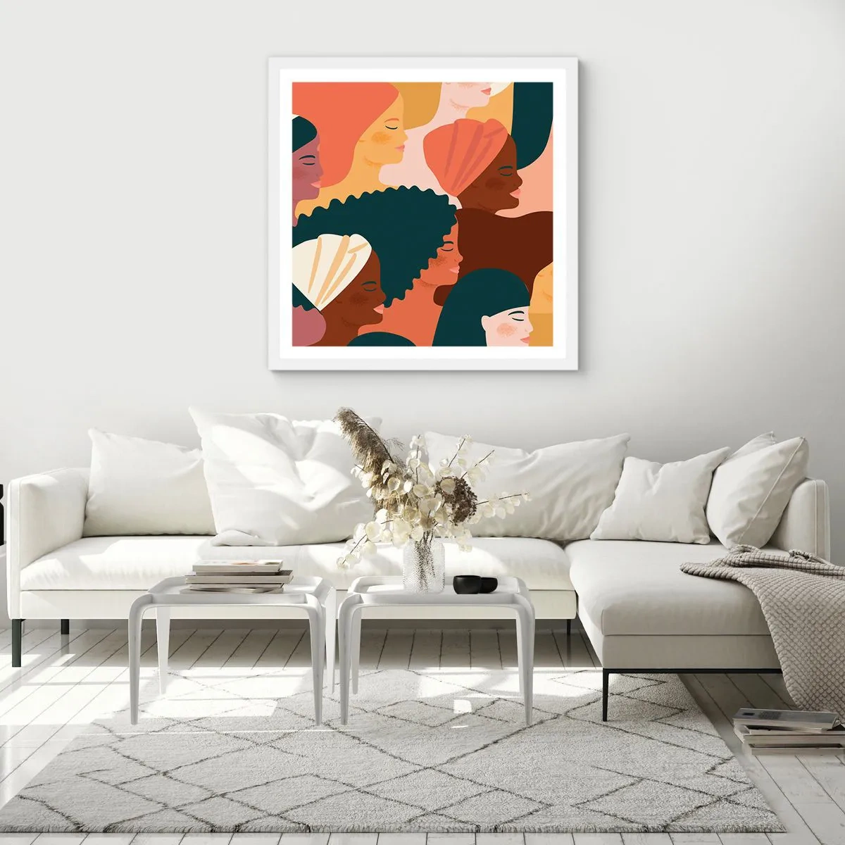 Plagát v bielom ráme - Iba ženskosť - 50x50 cm