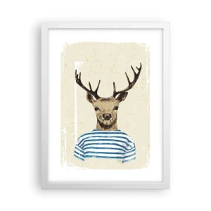 Plagát v bielom ráme - Pretože mám rád pruhované košele! - 30x40 cm