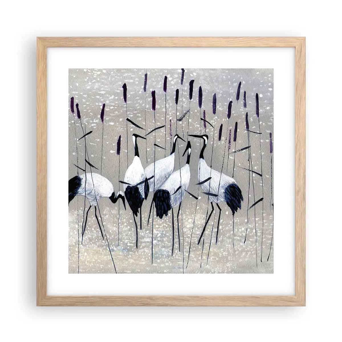 Plagát v ráme zo svetlého duba - Medzi svojimi - 40x40 cm