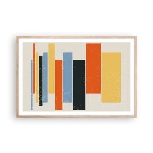Plagát v ráme zo svetlého duba - Záznam hudby - 91x61 cm