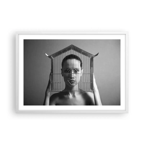 Plagát v bielom ráme - Tak trochu surrealistický portrét - 70x50 cm