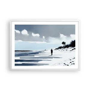 Plagát v bielom ráme - O samote - 70x50 cm