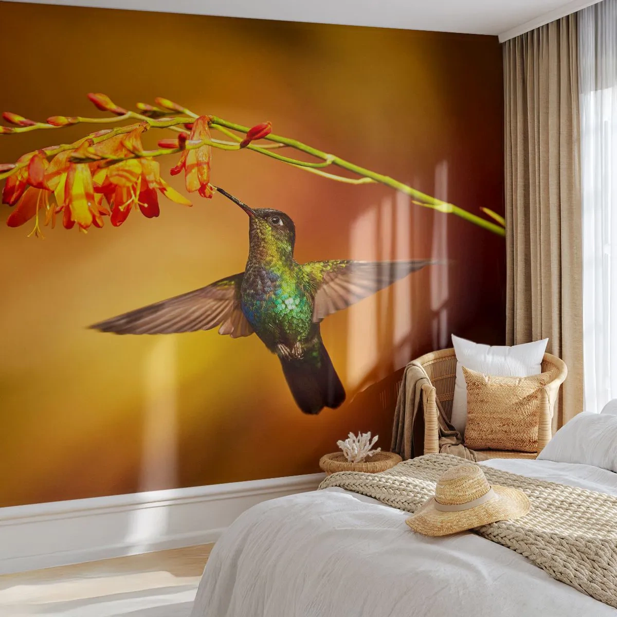 Samolepiaca Fototapeta Deluxe Sticker - Posol svetla podľa Májov - Kolibrík, Vták, Príroda - 250x175 cm