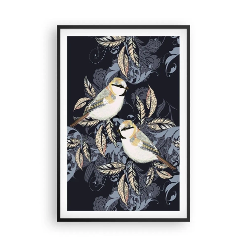 Plagát v čiernom ráme - Žltomodrá pieseň - 61x91 cm