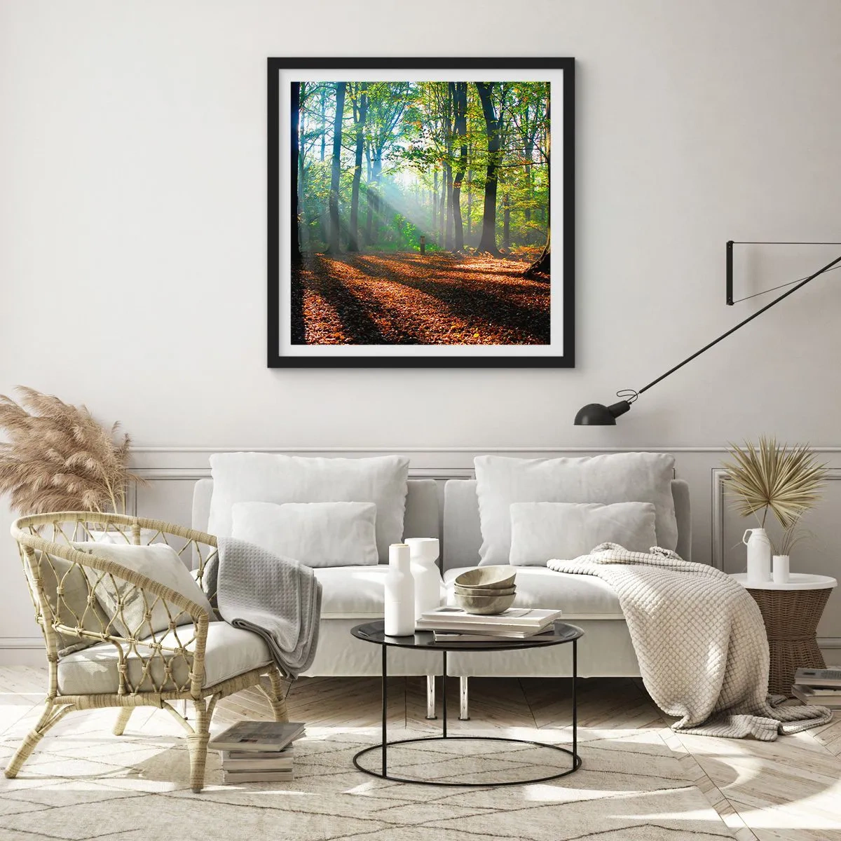 Plagát v čiernom ráme - Svetlá a tiene - 40x40 cm