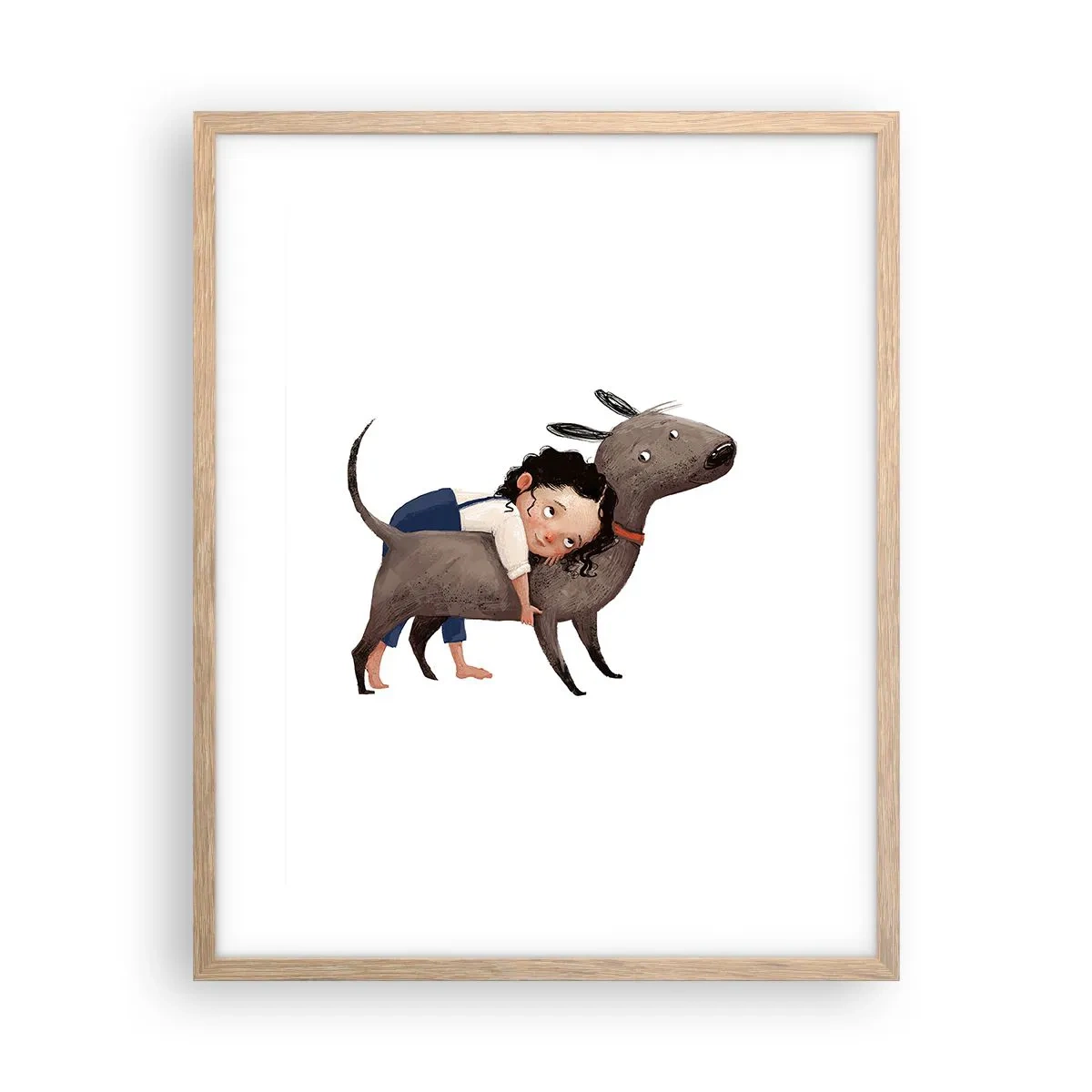 Plagát v ráme zo svetlého duba - Najlepší priatelia - 40x50 cm