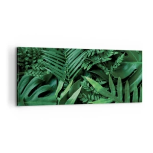 Obraz na plátne - Objaté v zeleni - 100x40 cm