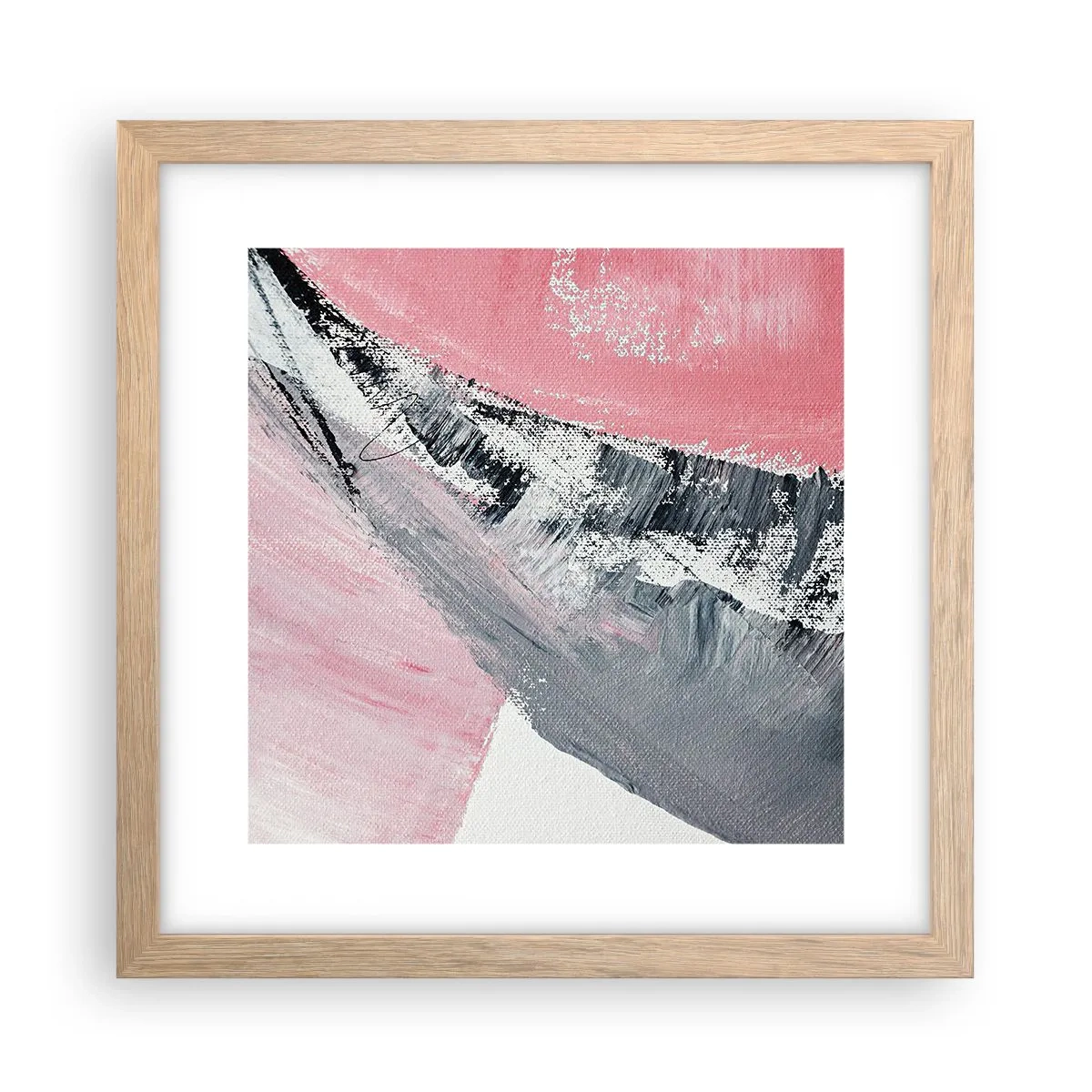 Plagát v ráme zo svetlého duba - Zladená kompozícia - 30x30 cm