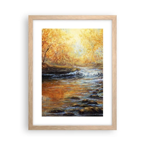 Plagát v ráme zo svetlého duba - Zlatý potok - 30x40 cm