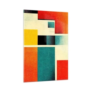 Obraz na skle - Geometrická abstrakcia – dobrá energia - 80x120 cm