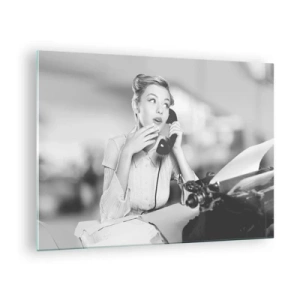 Obraz na skle - Ahoj, sú tu 50-te roky. - 70x50cm - Halo, tu sú 50. roky. - Moderná nástenná dekorácia do obývacej izby a spálne ARTTOR