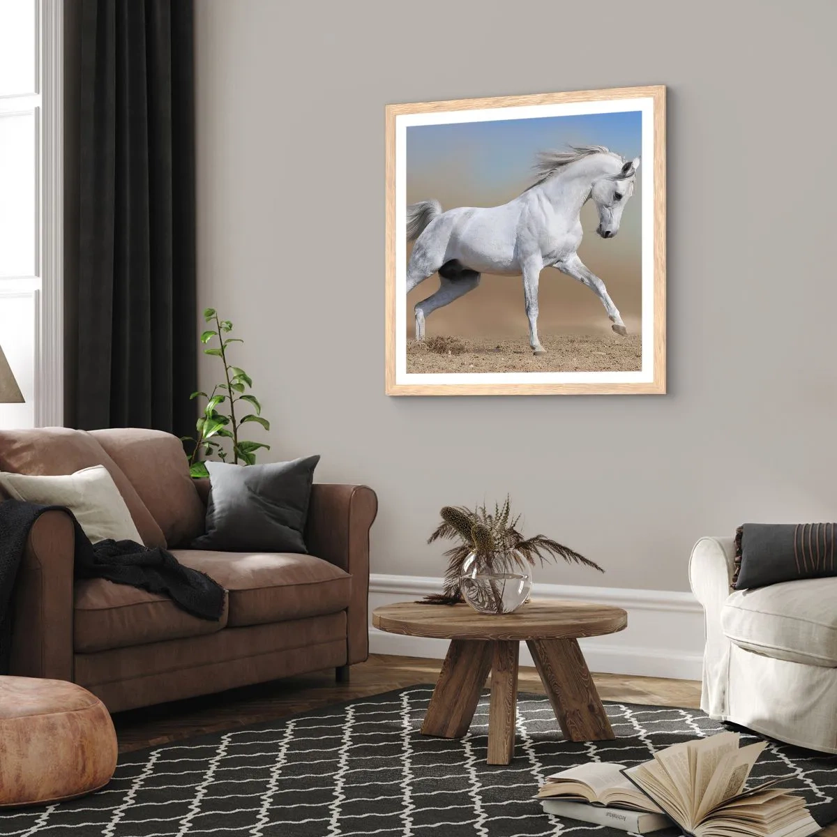 Plagát v ráme zo svetlého duba - Najkrajšia arabská rozprávka - 60x60 cm