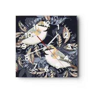 Nástenné hodiny - Žltomodrá pieseň - 40x40 cm