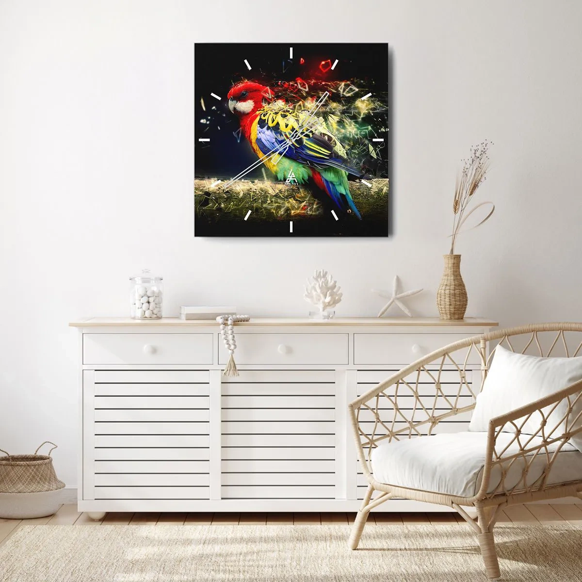 Nástenné hodiny - Posol žiary - 30x30 cm