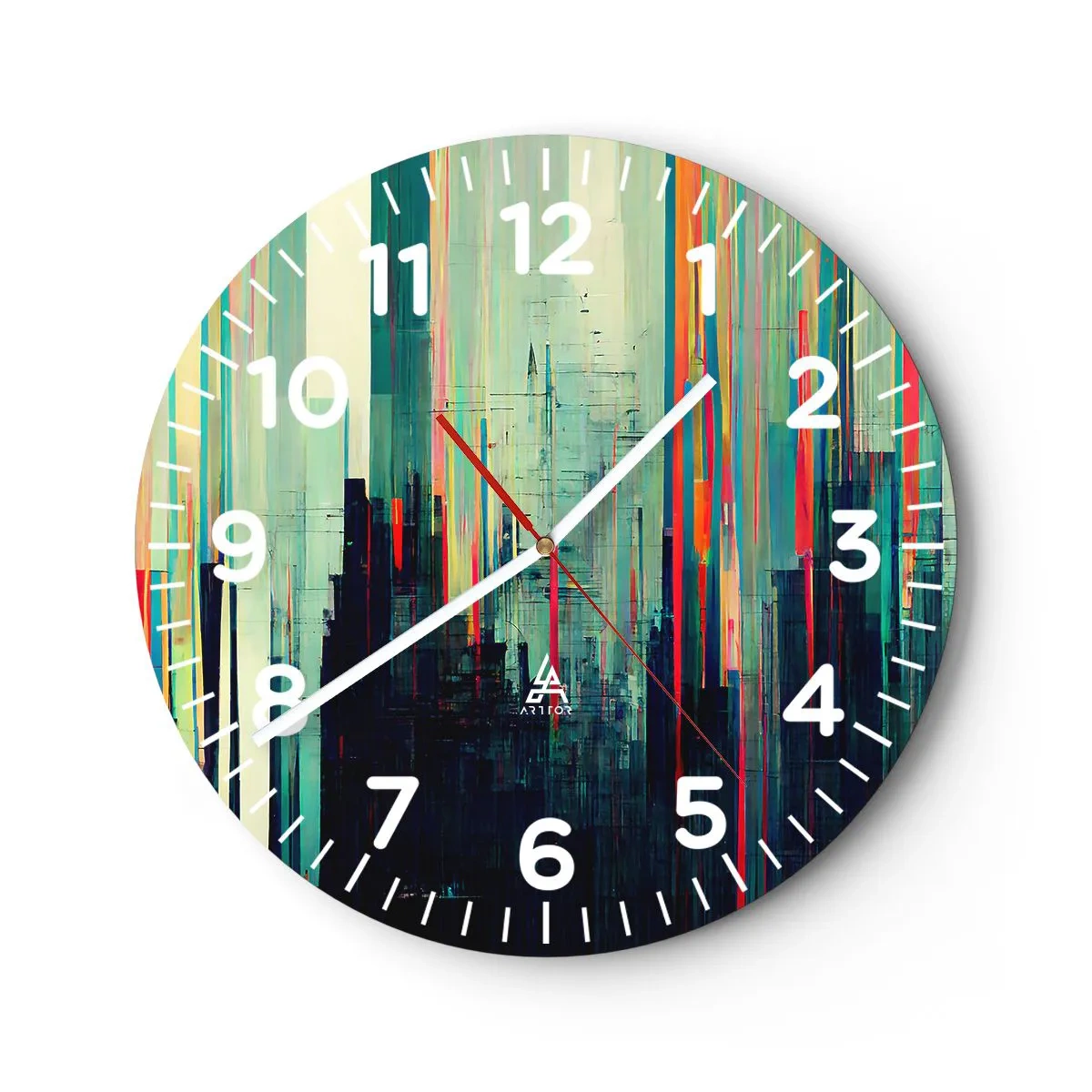 Nástenné hodiny - Futuristické mesto - 40x40 cm