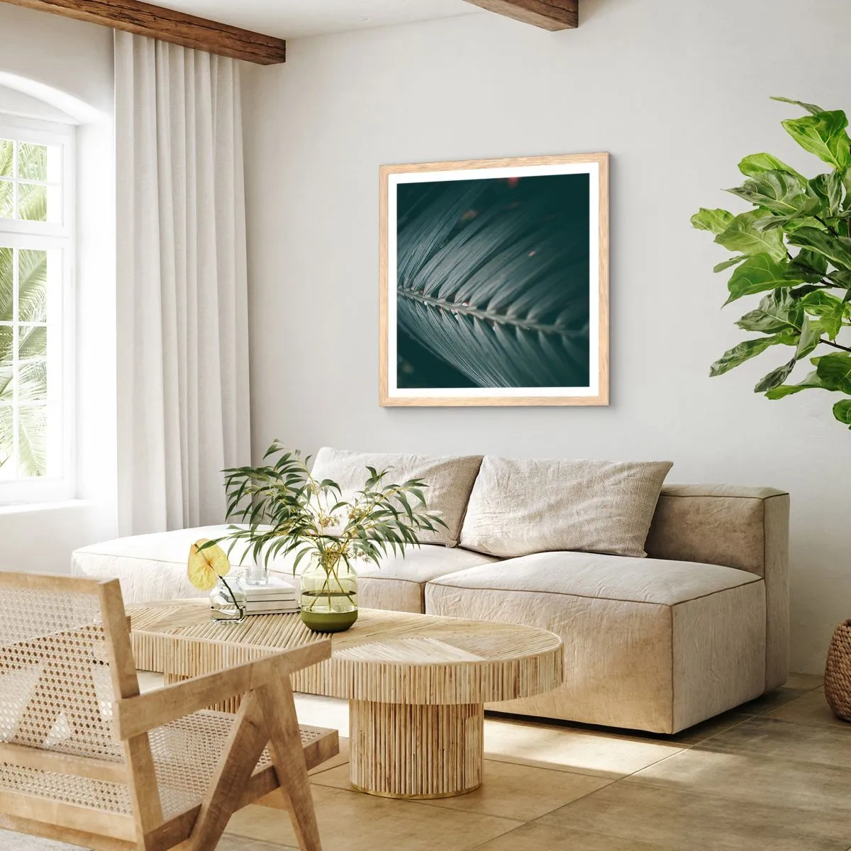 Plagát v ráme zo svetlého duba - Presnosť prírody - 50x50 cm