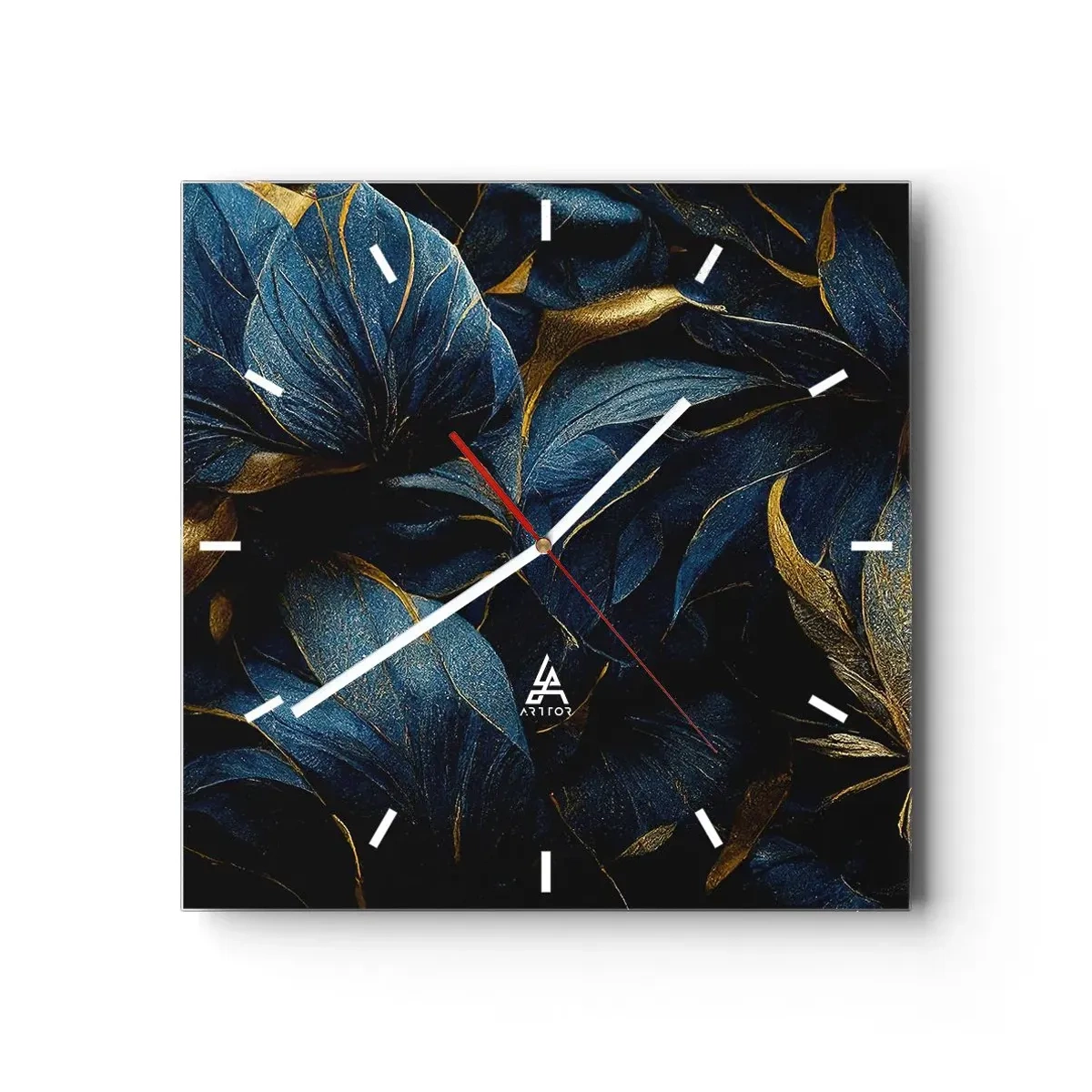 Nástenné hodiny - Podšívané zlatom - 30x30 cm