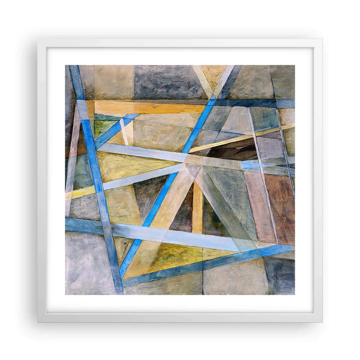 Plagát v bielom ráme - Priamo alebo diagonálne? - 50x50 cm