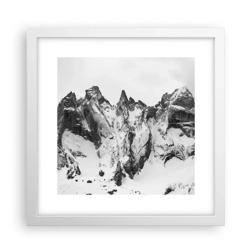 Plagát v bielom ráme - Hrozivý žulový hrebeň - 30x30 cm