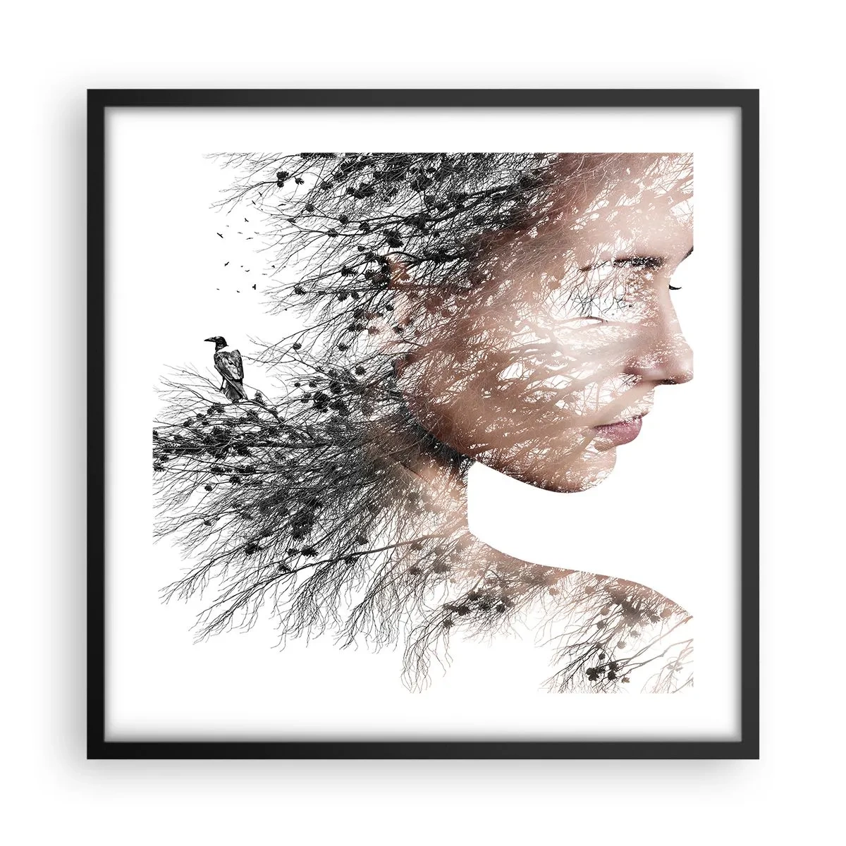 Plagát v čiernom ráme - Duch lesa - 50x50 cm