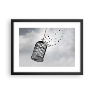 Plagát v čiernom ráme - Viera… nádej… sloboda! - 40x30 cm