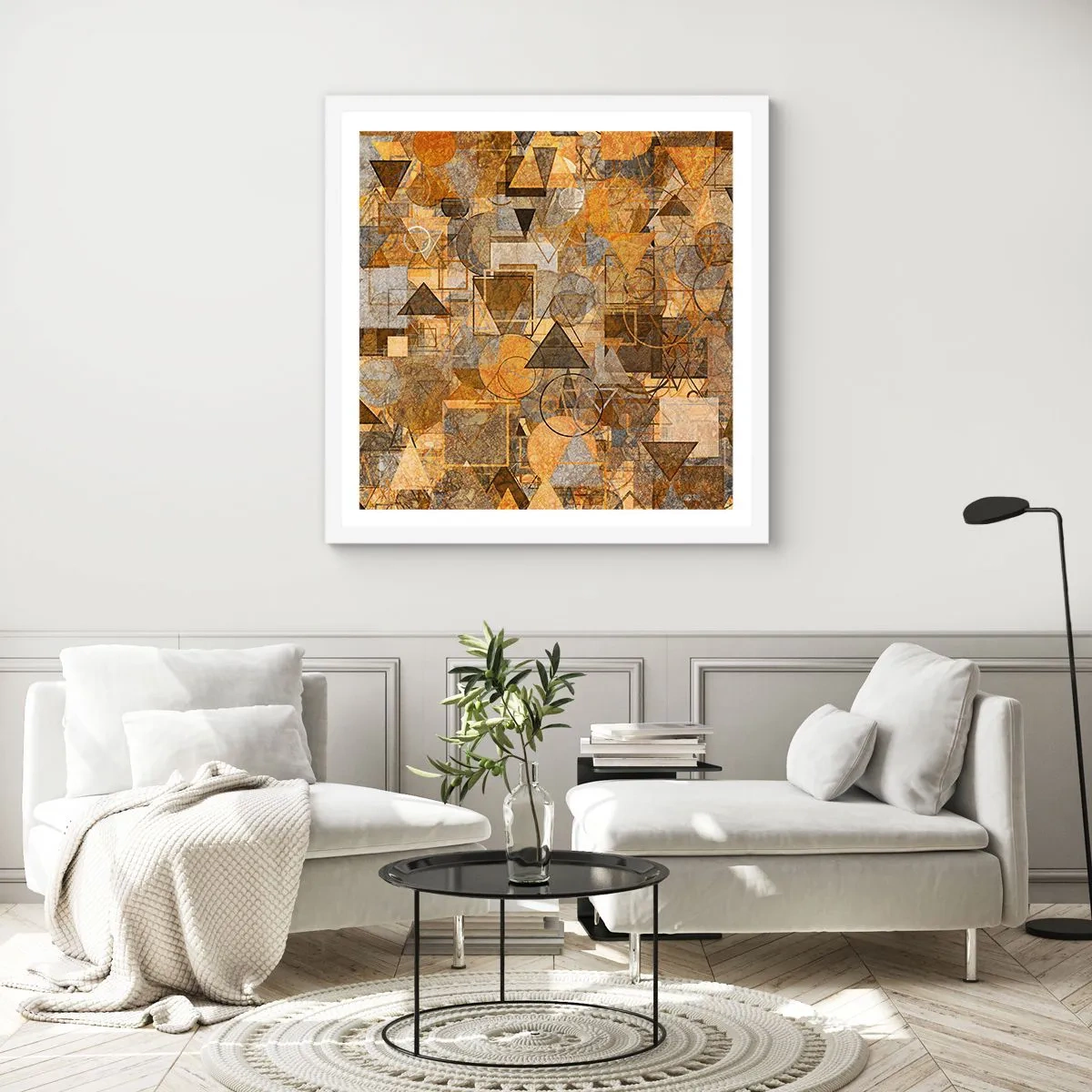 Plagát v bielom ráme - Svet zachytený do tvaru - 50x50 cm