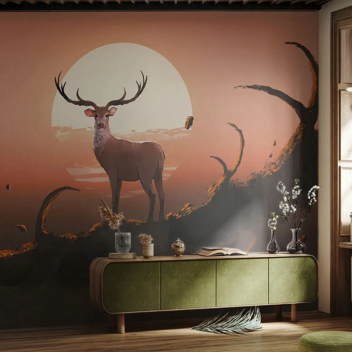 Fototapeta Standard Eco - Táto noc sa nepodobá iným - Abstrakcia, Jeleň, Kus - 400x280 cm