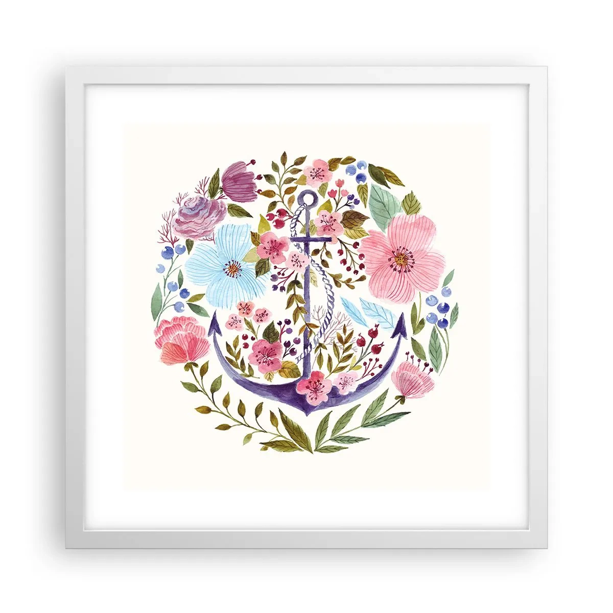 Plagát v bielom ráme - Námorníkov krásny sen - 40x40 cm