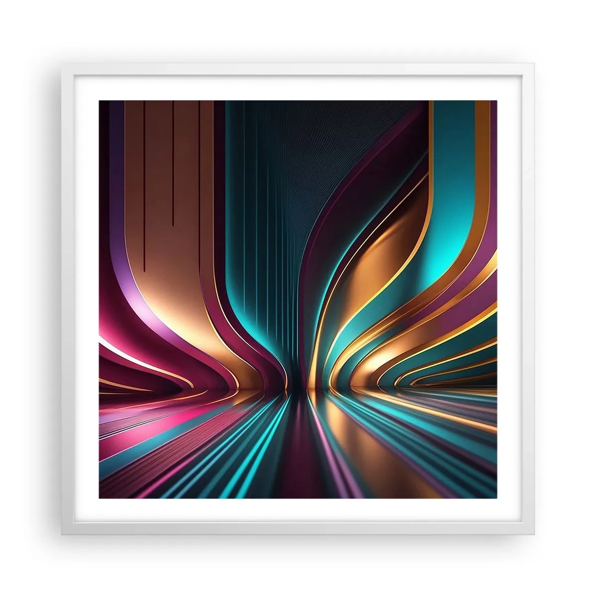 Plagát v bielom ráme - Architektúra svetla - 60x60 cm