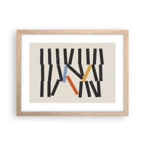 Plagát v ráme zo svetlého duba - Domino – kompozícia - 40x30 cm
