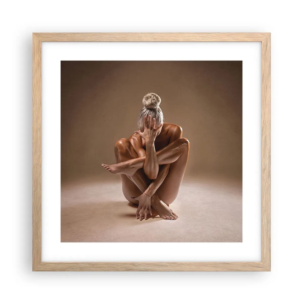Plagát v ráme zo svetlého duba - Jednota tela a ducha - 40x40 cm