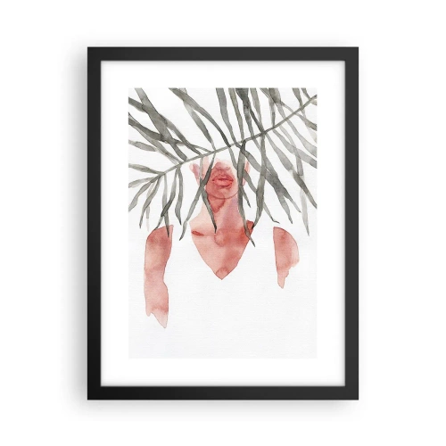Plagát v čiernom ráme - Dáma trópov - 30x40 cm