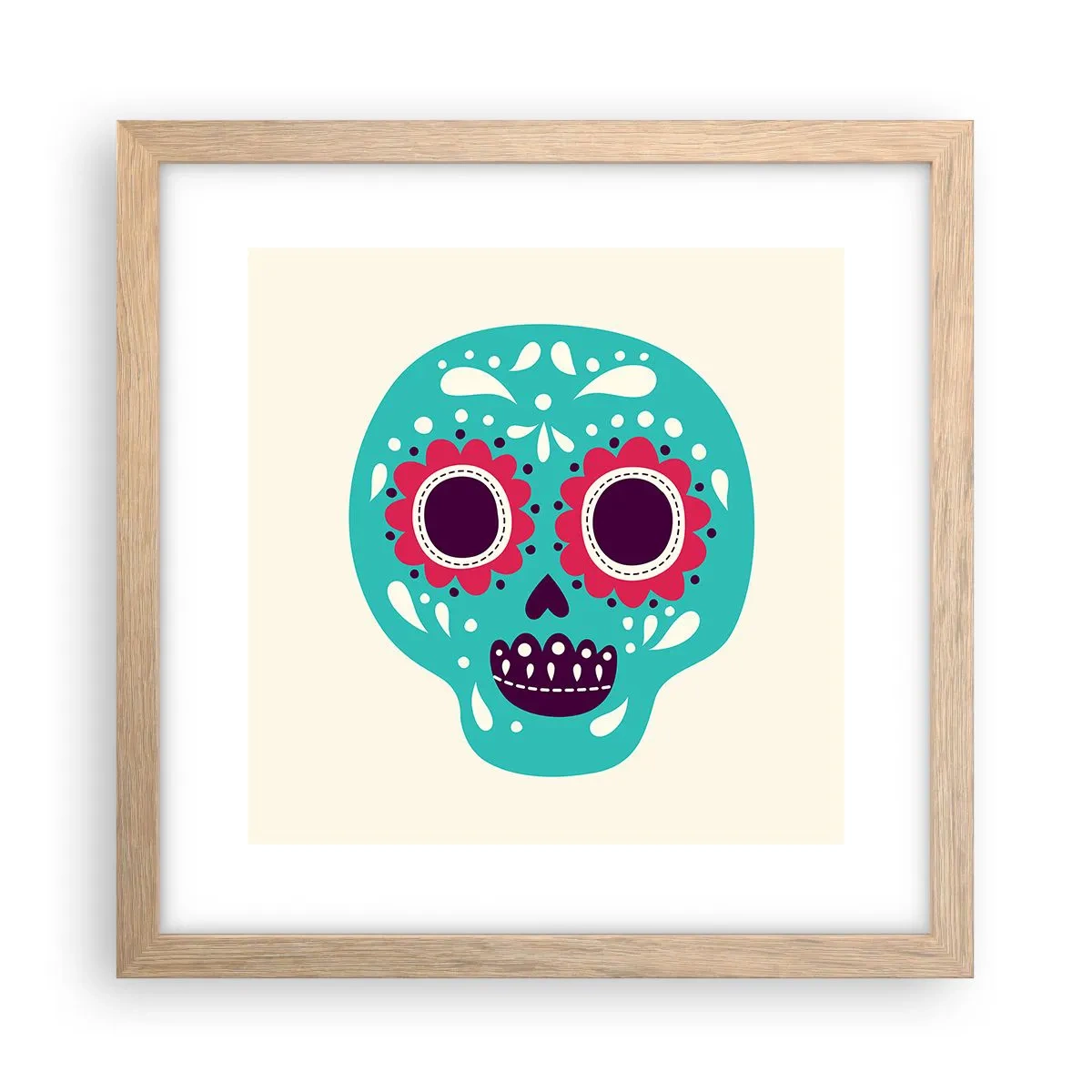 Plagát v ráme zo svetlého duba - Život – zábava až do smrti - 30x30 cm