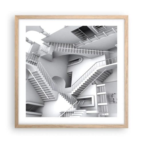 Plagát v ráme zo svetlého duba - Paradoxy prostoru - 50x50 cm