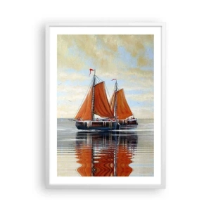 Plagát v bielom ráme - Pluj, námorník… - 50x70 cm