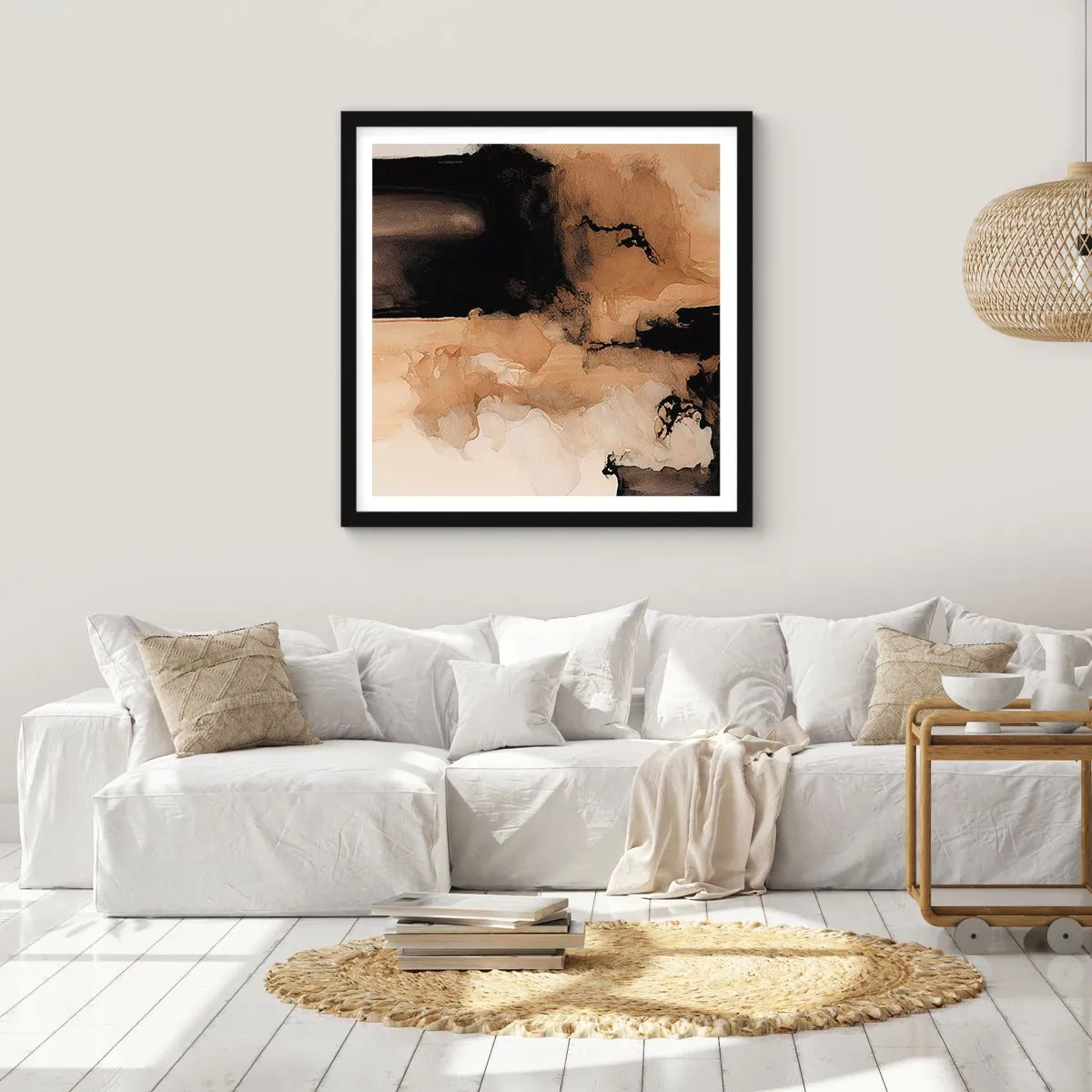 Plagát v čiernom ráme - Pútavá abstrakcia - 40x40 cm