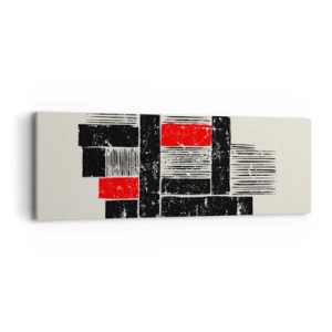 Obraz na plátne - Červené a čierne - 90x30 cm