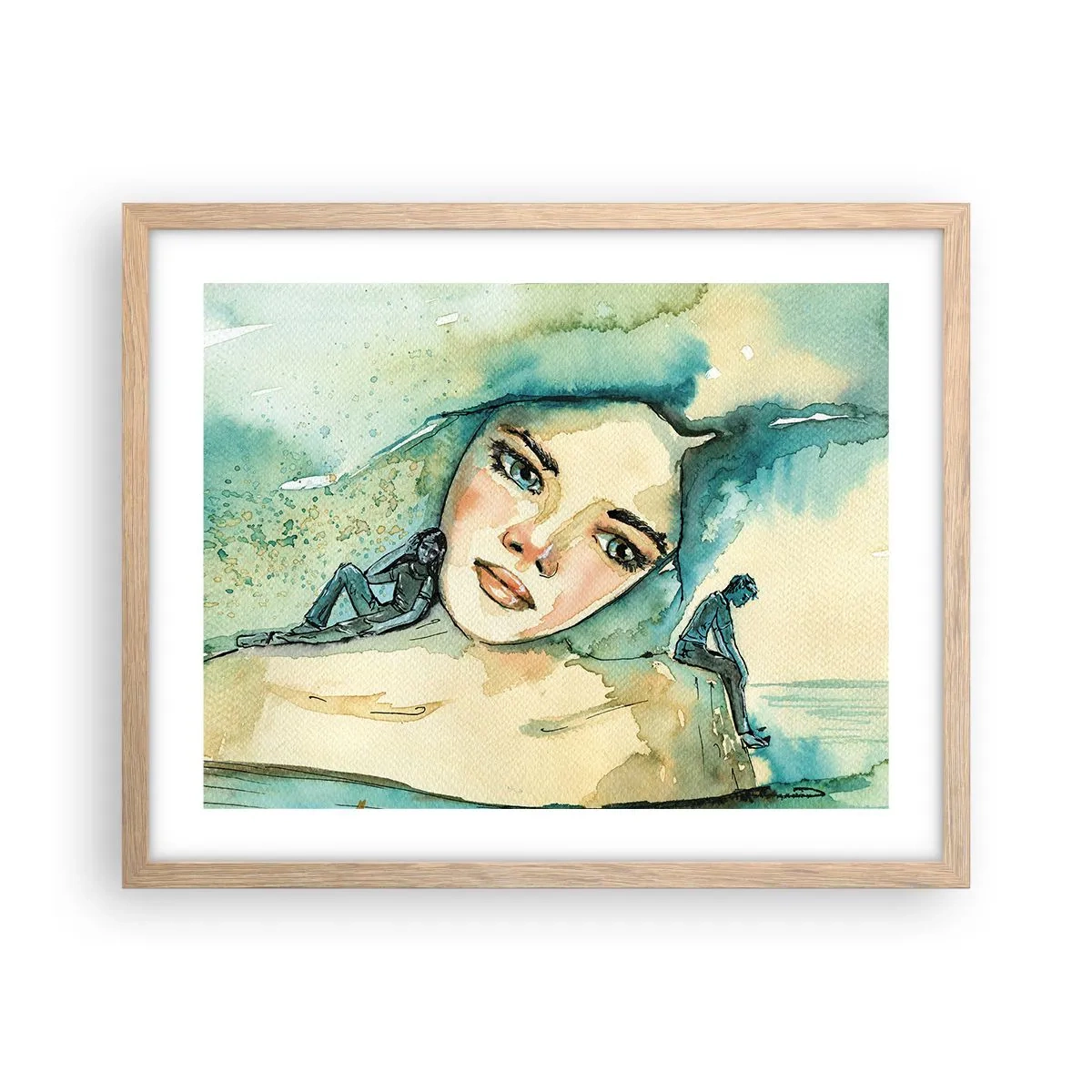 Plagát v ráme zo svetlého duba - Am I blue? - 50x40 cm