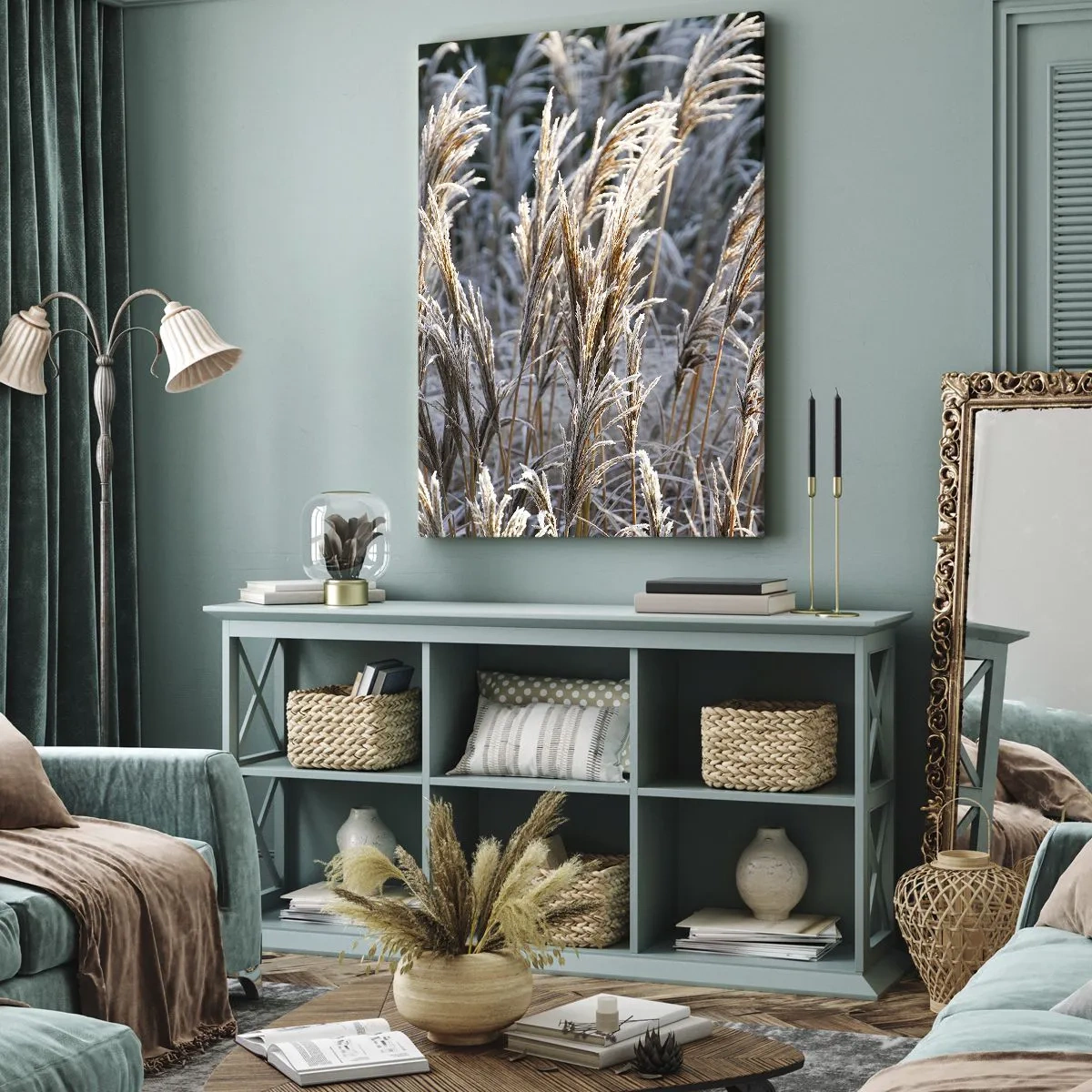 Obraz na plátne - Mrazom pokryté - 65x120 cm